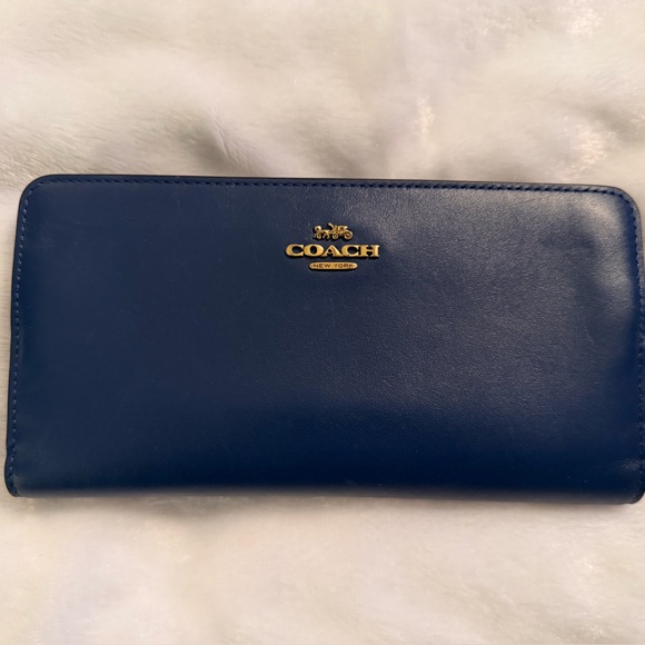 Coach Handbags - Coach Navy Leather Wallet